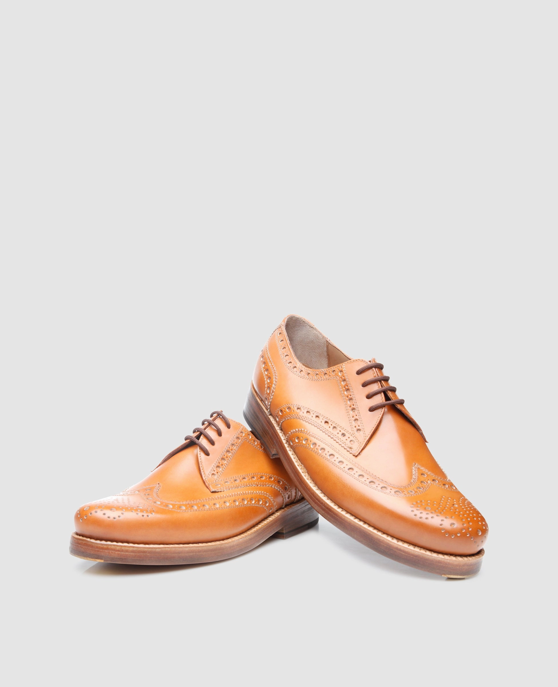Wingtip Derby Shoes Rio Full-Brogue AC - Nut