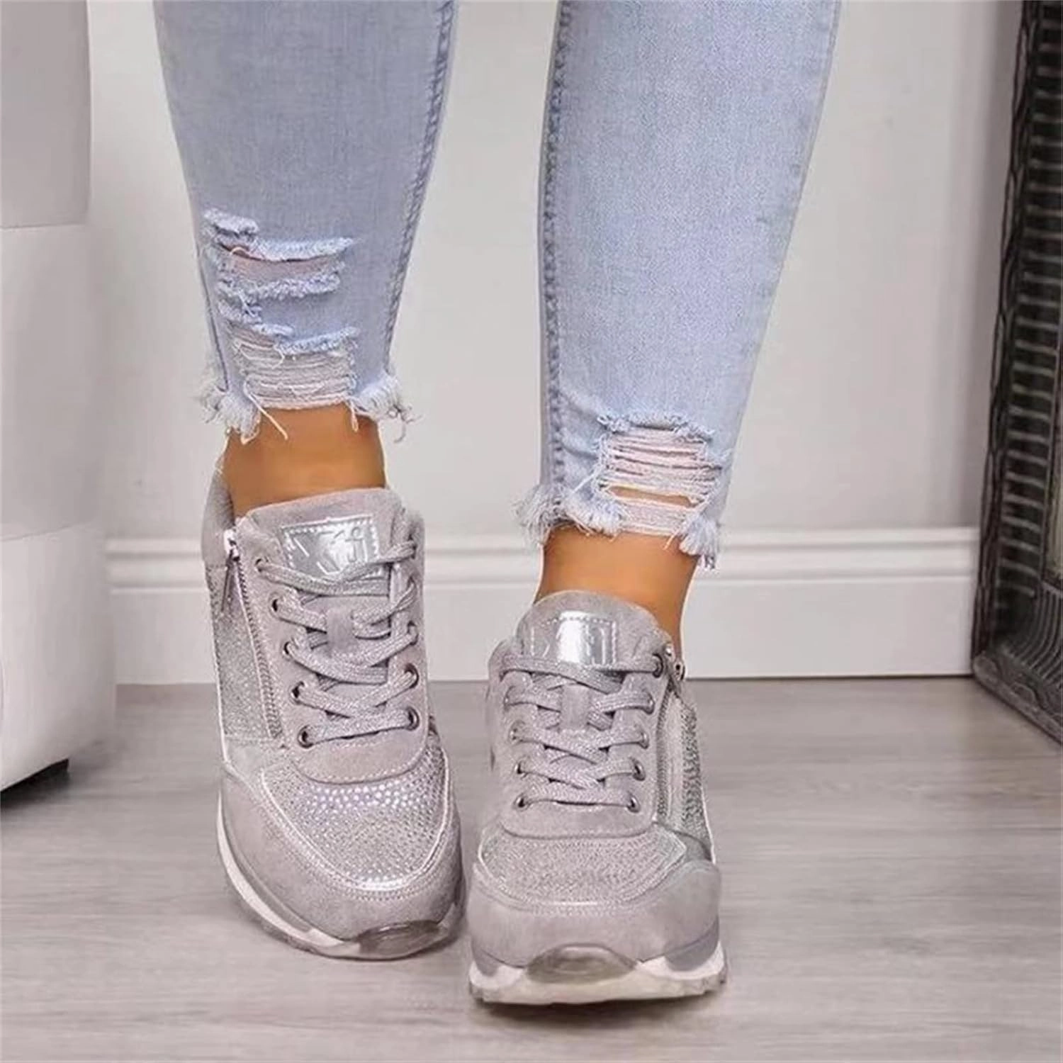 Ladmiple Shoes For Women Sneakers Trendy Canvas Shoes Casual Slip On Fashion Walking Shoes Dressy Summer Flats Loafers 574 Sneakers