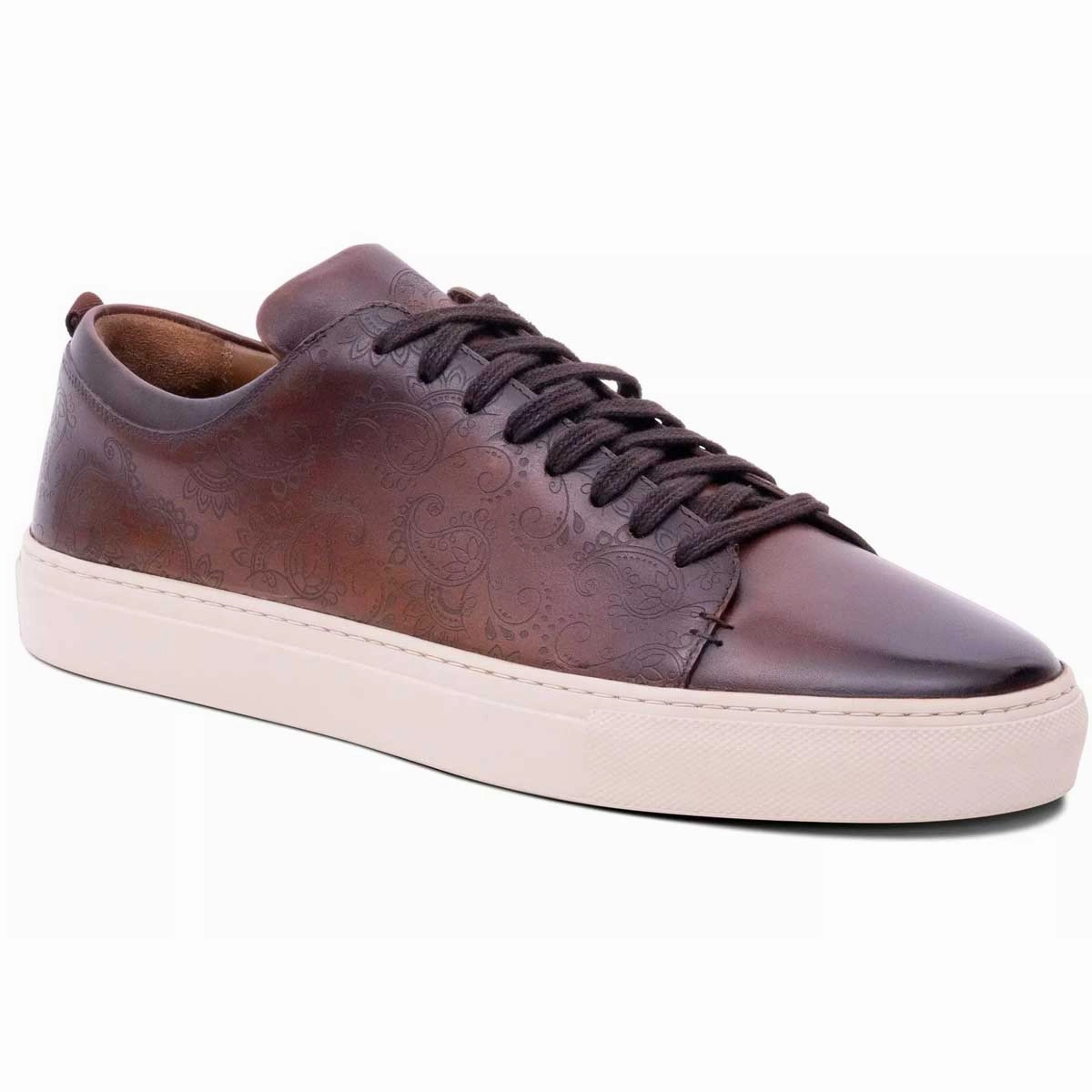 American Classics Montrose Wingtip Oxfords BARKER Paisley Sneakers - Mens - Chestnut Hand Painted