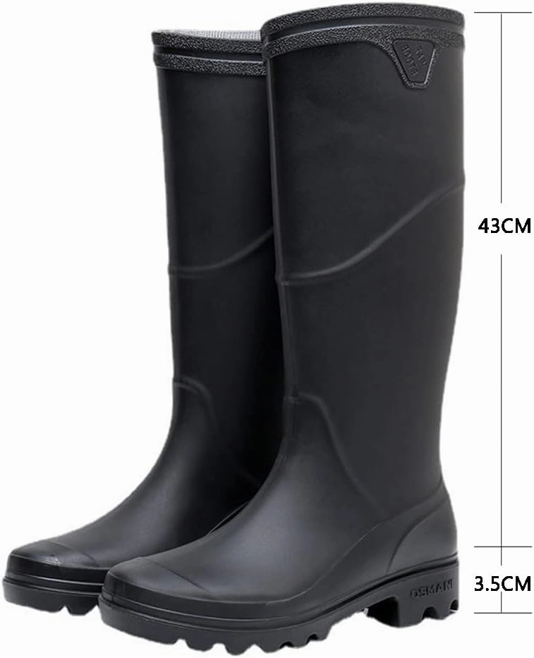 Rojeam Mens Rain Boots Waterproof Garden Shoes Rain Shoes Used Western Boots