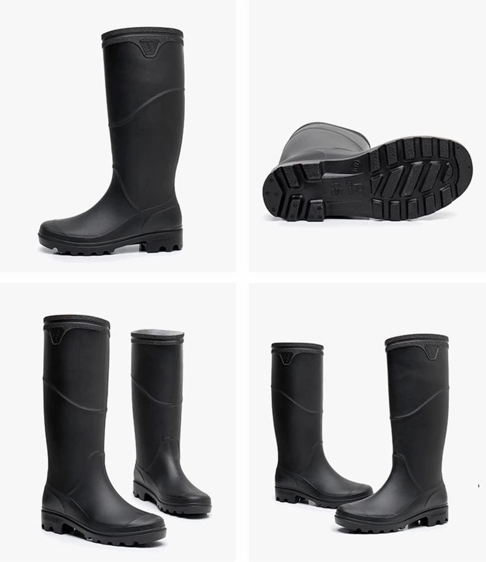 Casual Dress With Boots Rojeam Mens Rain Boots Waterproof Garden Shoes Rain Shoes