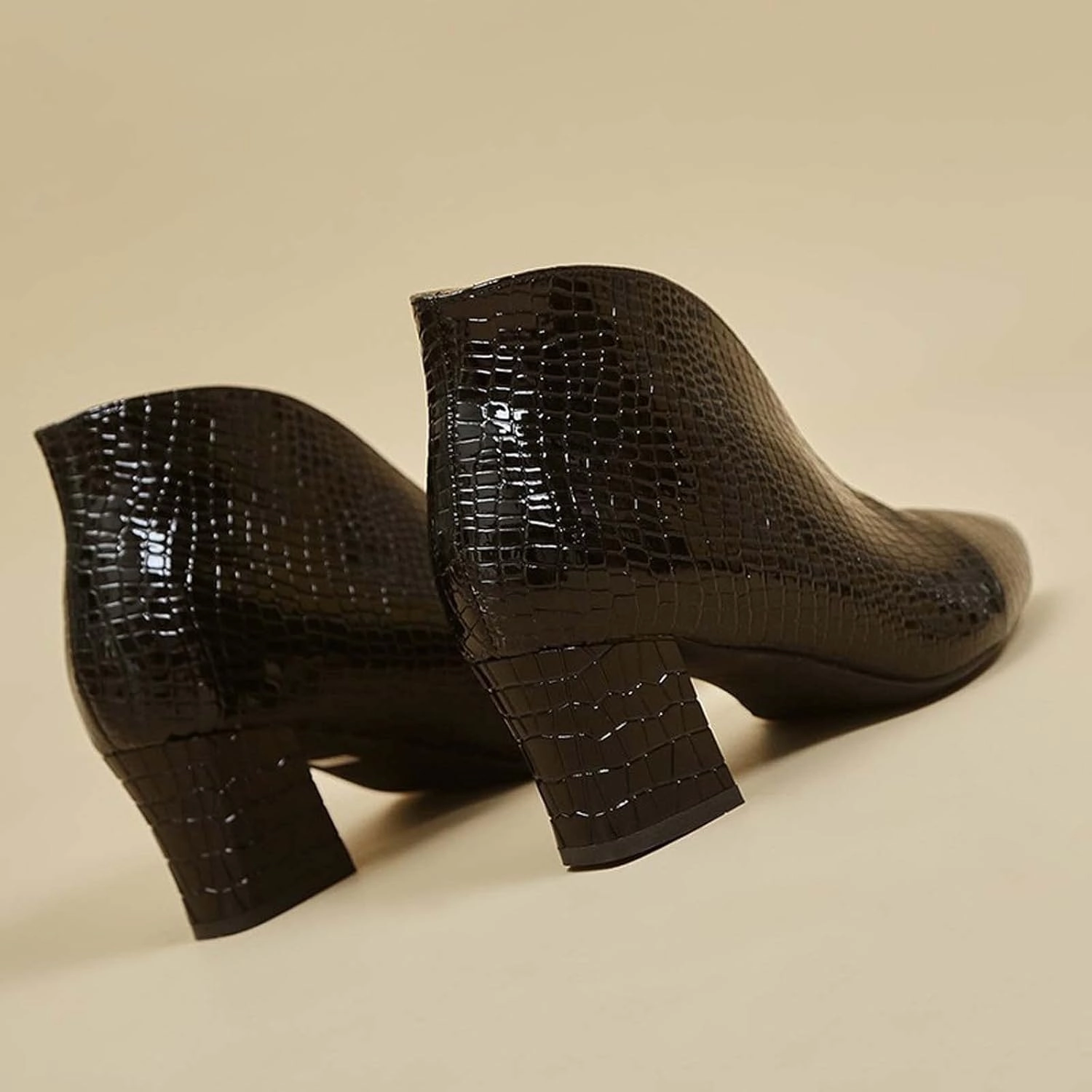 Boots for Women Ankle Booties 2022 Fashion Slip on Snake Pattern Pointed Toe V Cutout Block Chunky High Heel Boots Fall Winter Slouchy Ladies Shoes Muck Boots Wetlands