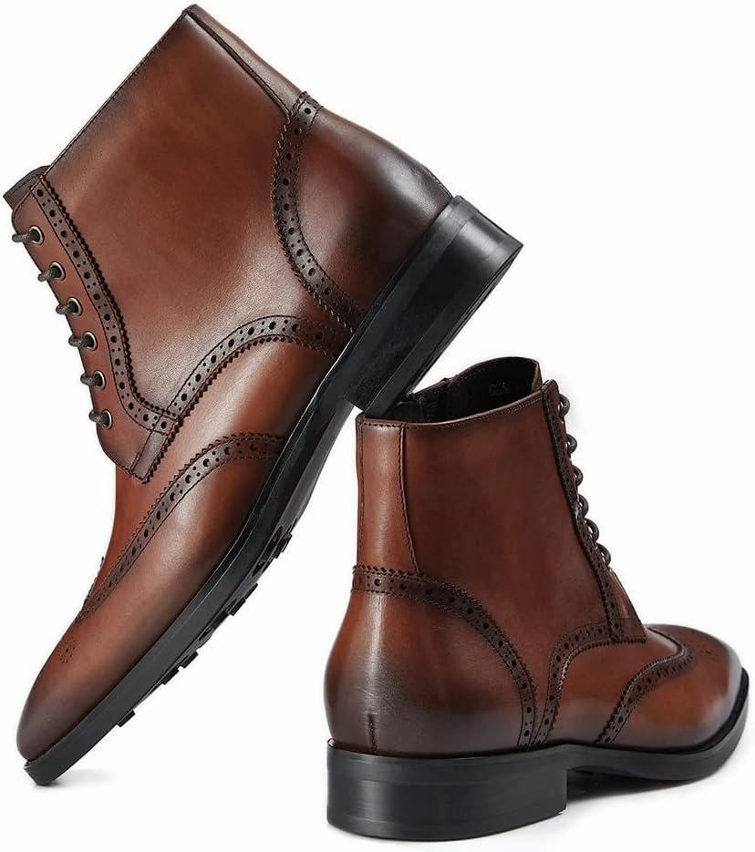 Hh Boots GIFENNSE Mens Dress Boots Mens Chukka Boots Formal Chelsea Boots Mens Leather Boots Oxford Boots for Men