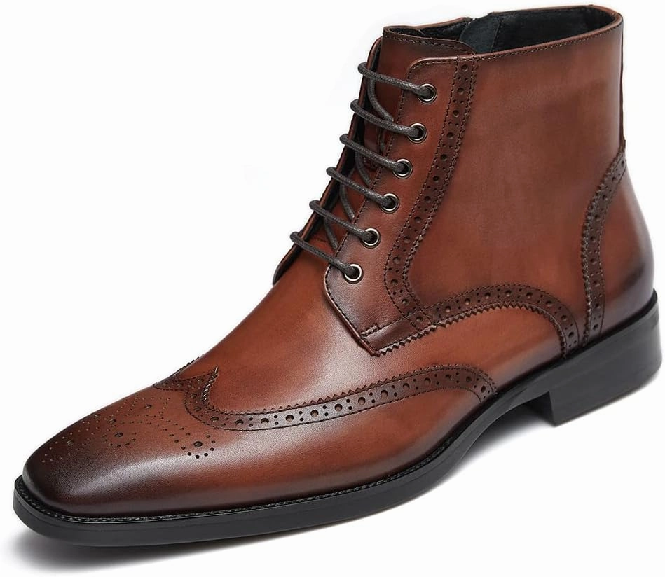 Blackjack Boots GIFENNSE Mens Dress Boots Mens Chukka Boots Formal Chelsea Boots Mens Leather Boots Oxford Boots for Men