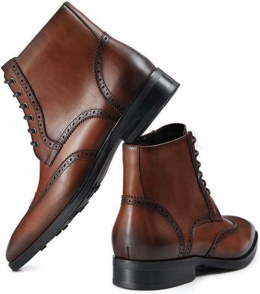 Best Police Boots GIFENNSE Mens Dress Boots Mens Chukka Boots Formal Chelsea Boots Mens Leather Boots Oxford Boots for Men