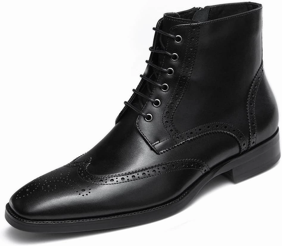 GIFENNSE Mens Dress Boots Mens Chukka Boots Formal Chelsea Boots Mens Leather Boots Oxford Boots for Men Affordable Snow Boots