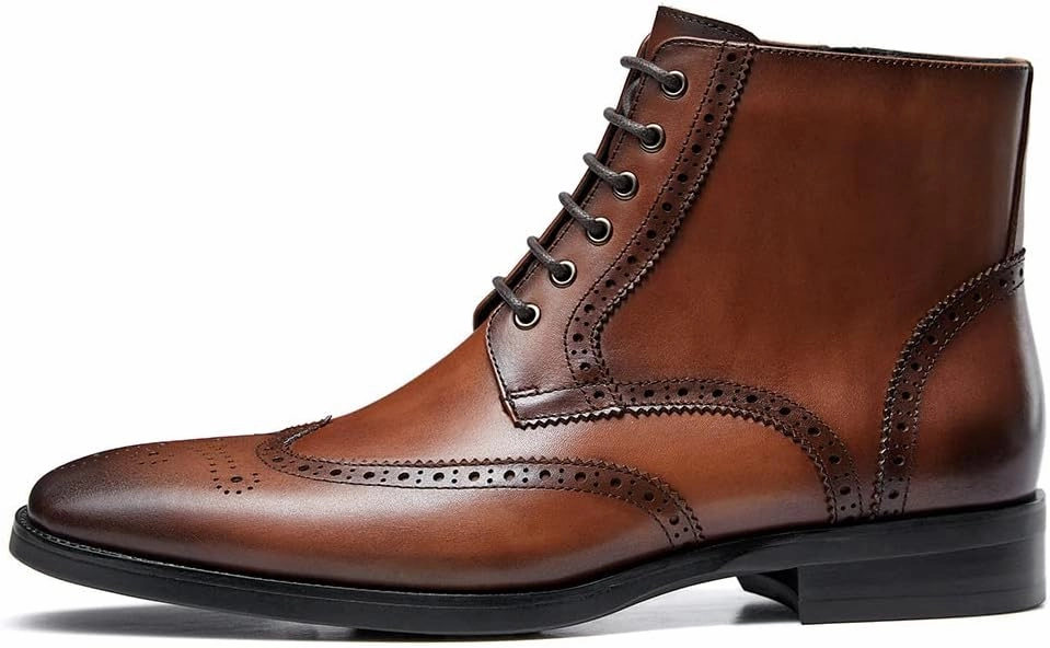 GIFENNSE Mens Dress Boots Mens Chukka Boots Formal Chelsea Boots Mens Leather Boots Oxford Boots for Men Glitter Knee High Boots