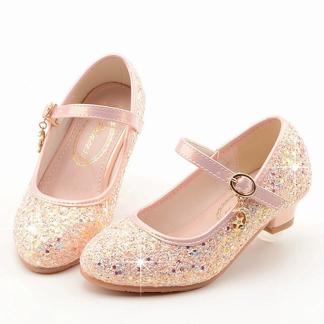 Girls' Shoes Heel Dress - Glitter Mary Low Jane Sparkly