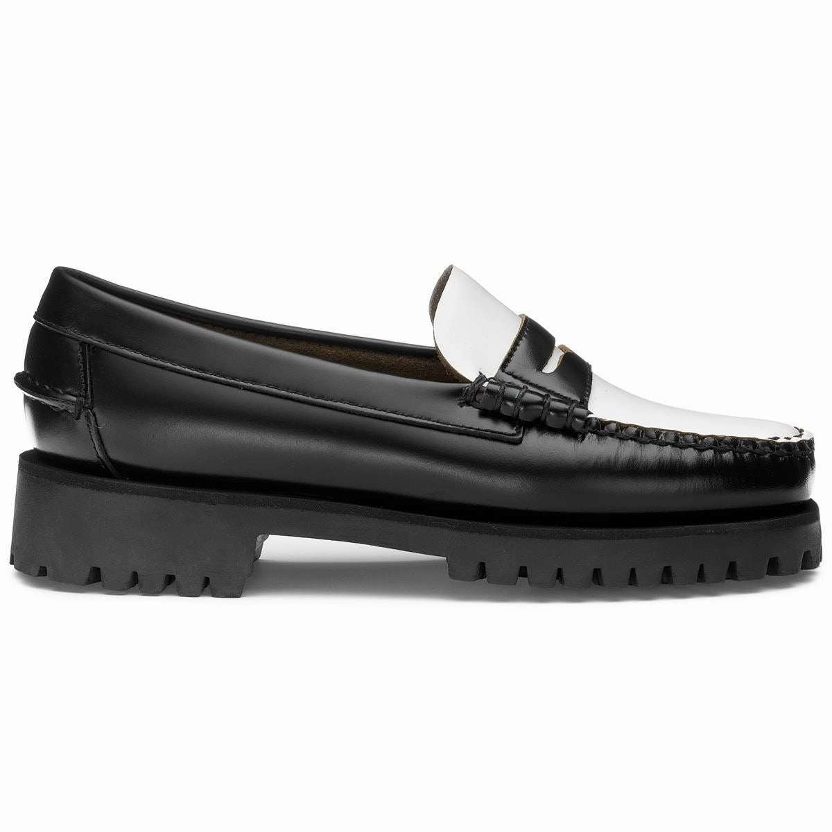 Dan Lug Woman - Black & White Toe Box Loafers