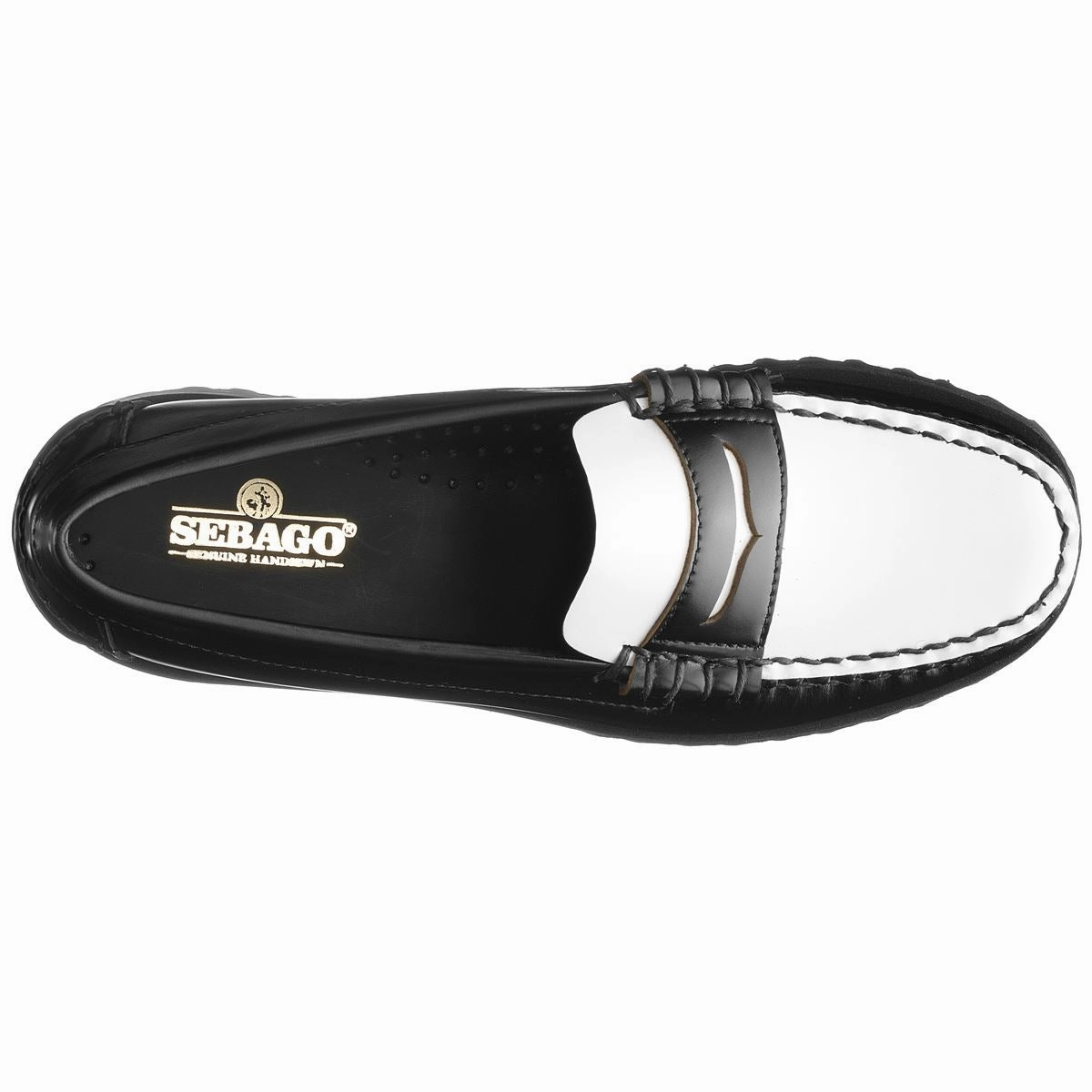 Penny Loafers And Socks Dan Lug Woman - Black & White