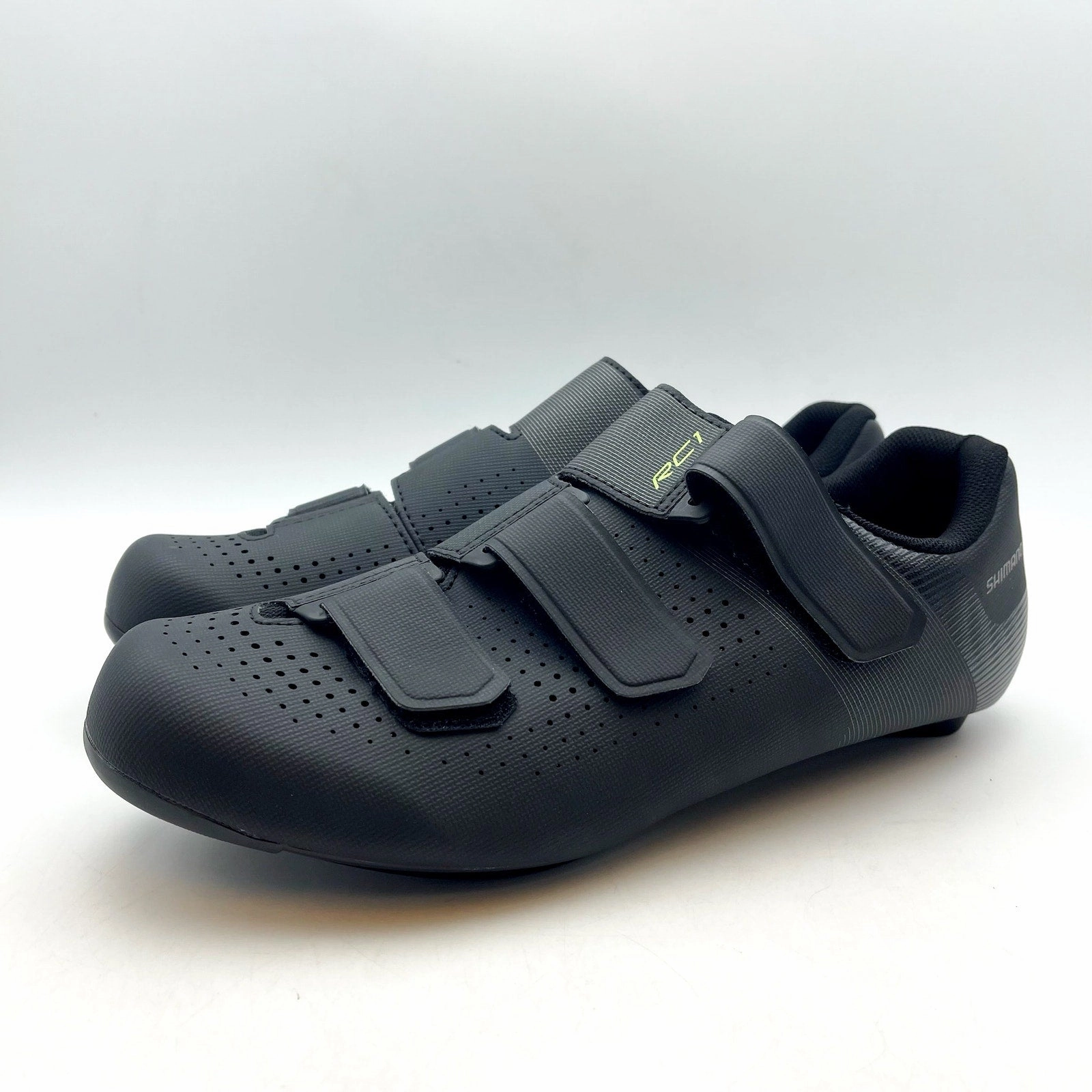 SHIMANO Mens SH-RC100 Road Cycling Shoes US 10.5 EU 45 Black Mesh NIB Cool Ways To Lace Up Shoes