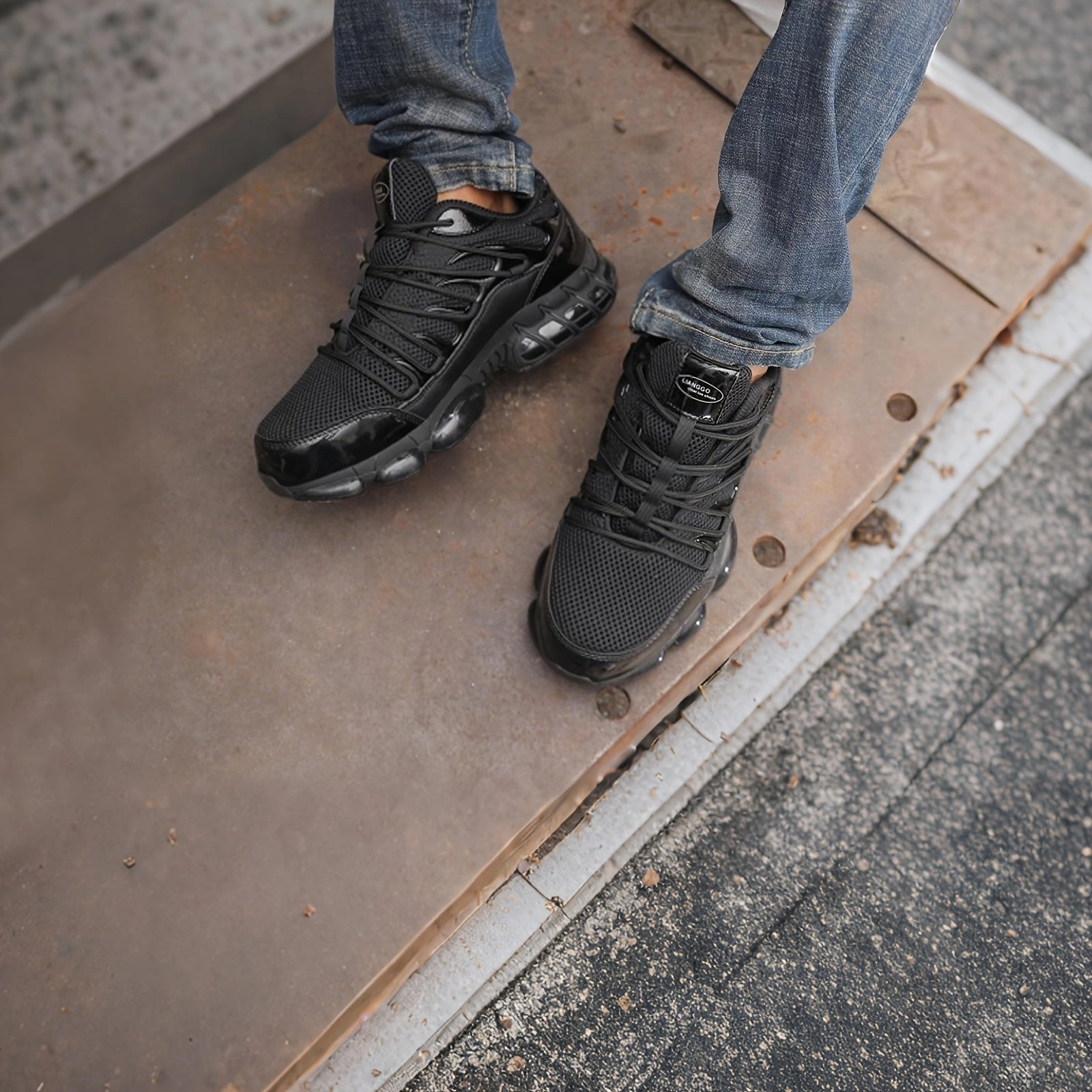 [High-Quality Safety Shoes] Durable Steel-Toed Safety Shoes - Puncture-Proof, Slip-Resistant, Breathable Mesh Upper, Comfort EVA Insole, Ideal for Outdoor Work, Perfect Christmas Gift Open Toe Thigh High Heels