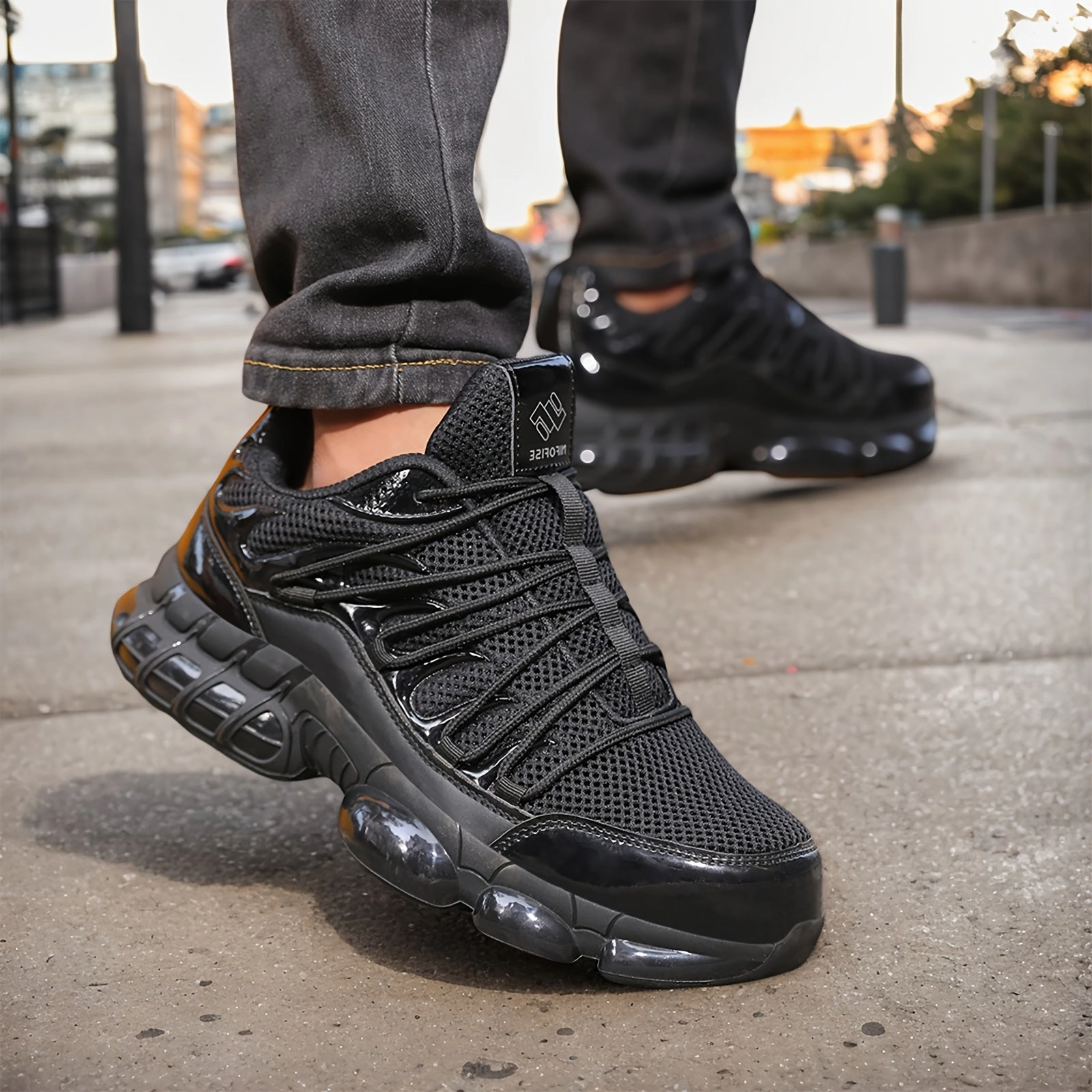 [High-Quality Safety Shoes] Durable Steel-Toed Safety Shoes - Puncture-Proof, Slip-Resistant, Breathable Mesh Upper, Comfort EVA Insole, Ideal for Outdoor Work, Perfect Christmas Gift High Heel Face Trample