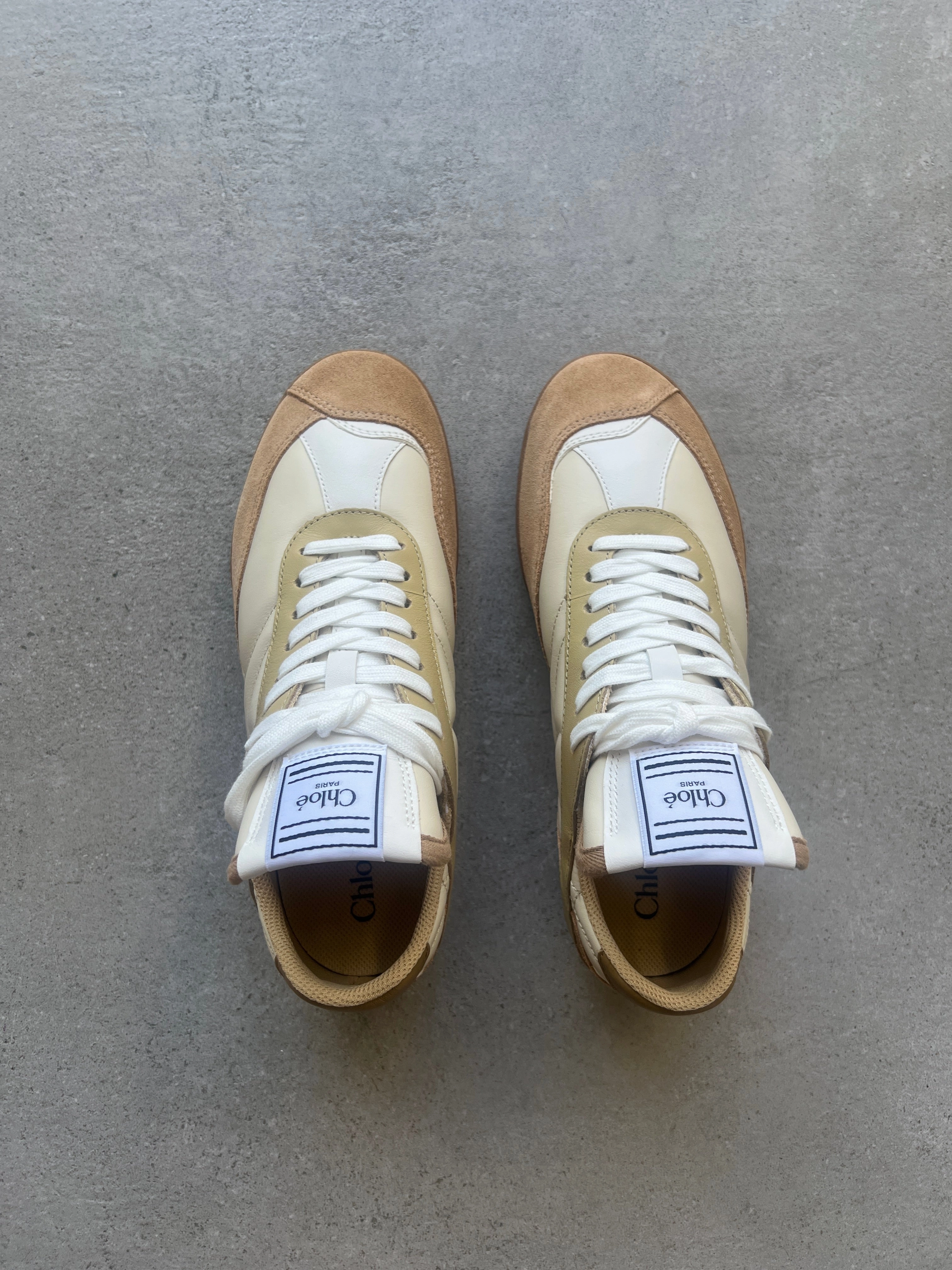 Shiny Sneakers Kick Leather Sneakers, Light Ochre