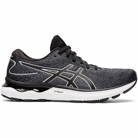 Men's Asics Gel-Nimbus 24, Black/White, 12.5 2E Wide Asics Duomax Running Shoes