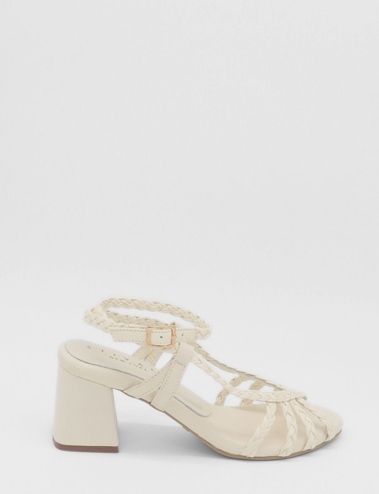 Bellisima braided crochet sandals in white leather women shoes 2 Inch Heels Sandals Shoes