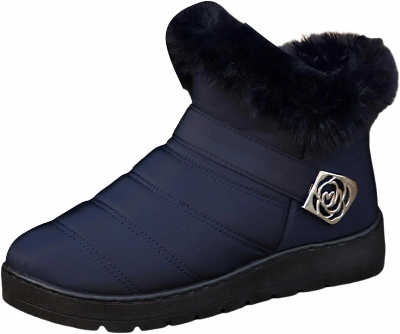 Cowboy Boots High Snow Boots for Women Platform Boots 2024 Winter Warm Outdoor Waterproof Plush Insulation Flat Bottom Short Boots