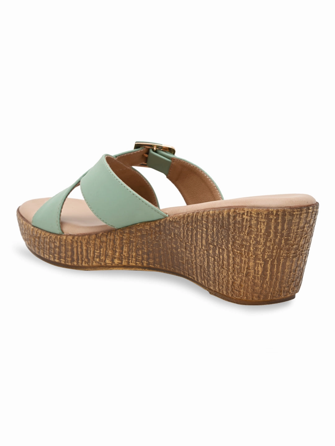 Rocia By Regal Green Women Casual Buckled Platforms Yellow Suede High Heels