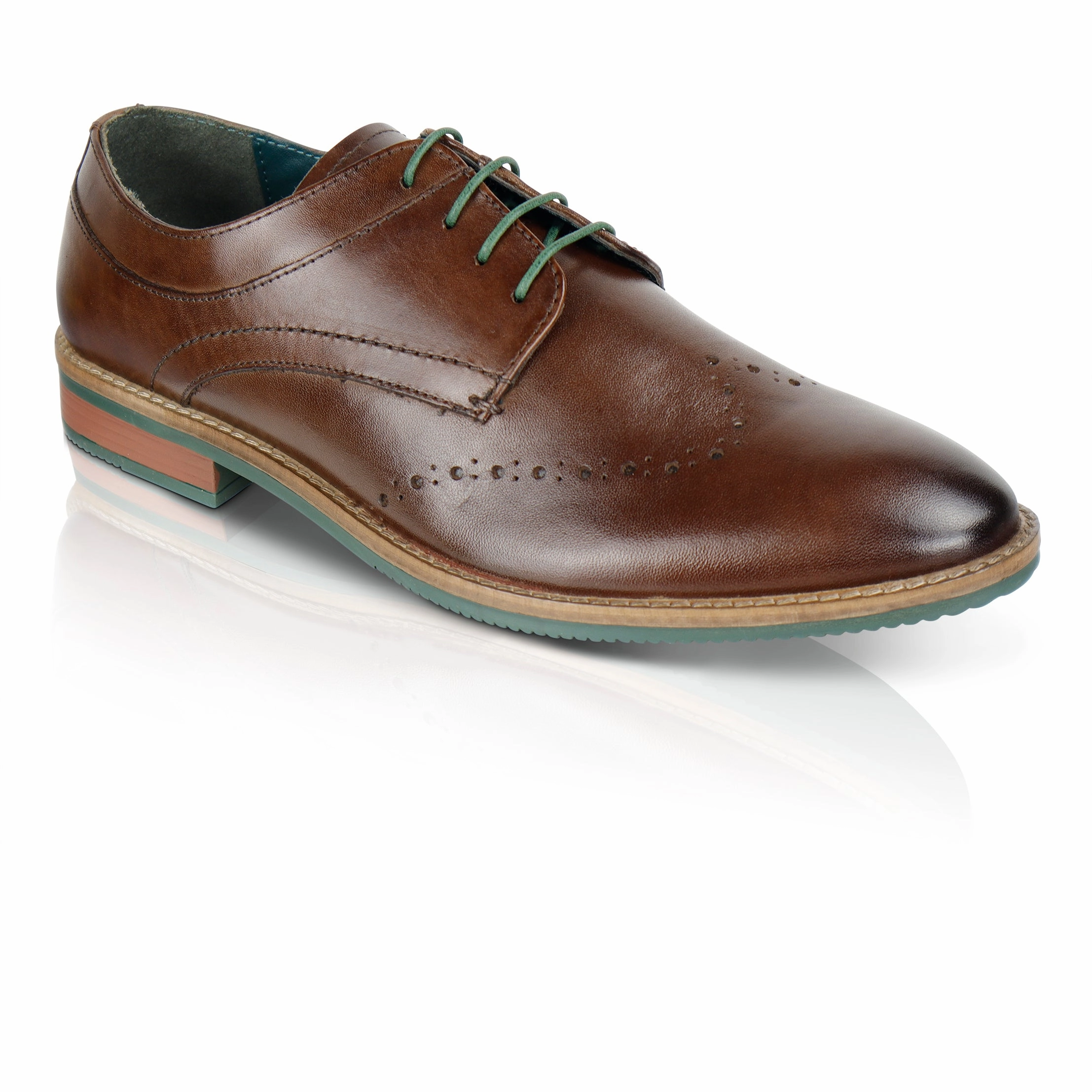 Herbie Leather Brogue Shoes  - Brown Mary Jane Oxfords