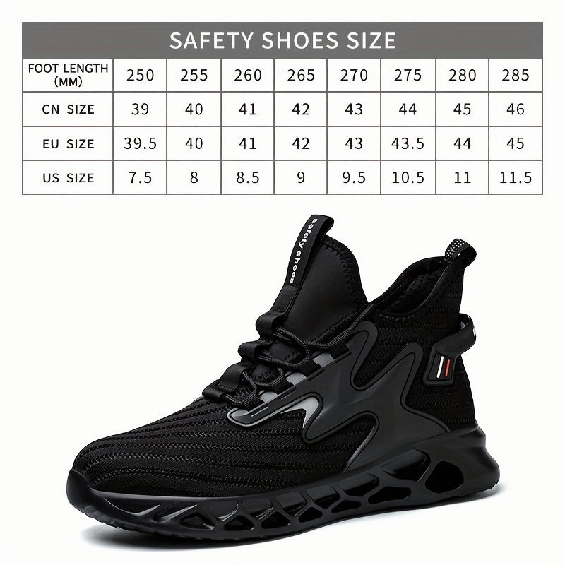 Gladiator High Heels High New Men Work Sneakers Air Cushion Safety Shoes Anti Smashing Anti Stabbing Work Shoes Breathable Mesh Steel Toe Shoes
