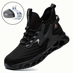 Strappy High Heel Sandals High New Men Work Sneakers Air Cushion Safety Shoes Anti Smashing Anti Stabbing Work Shoes Breathable Mesh Steel Toe Shoes
