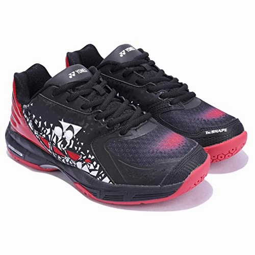 Badminton Shoes Vs Table Tennis Shoes Yonex Avatar Badminton Shoes (Black/Flame/White)