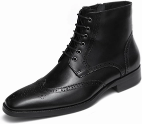 GIFENNSE Mens Dress Boots Mens Chukka Boots Formal Chelsea Boots Mens Leather Boots Oxford Boots for Men Moonshine Boots