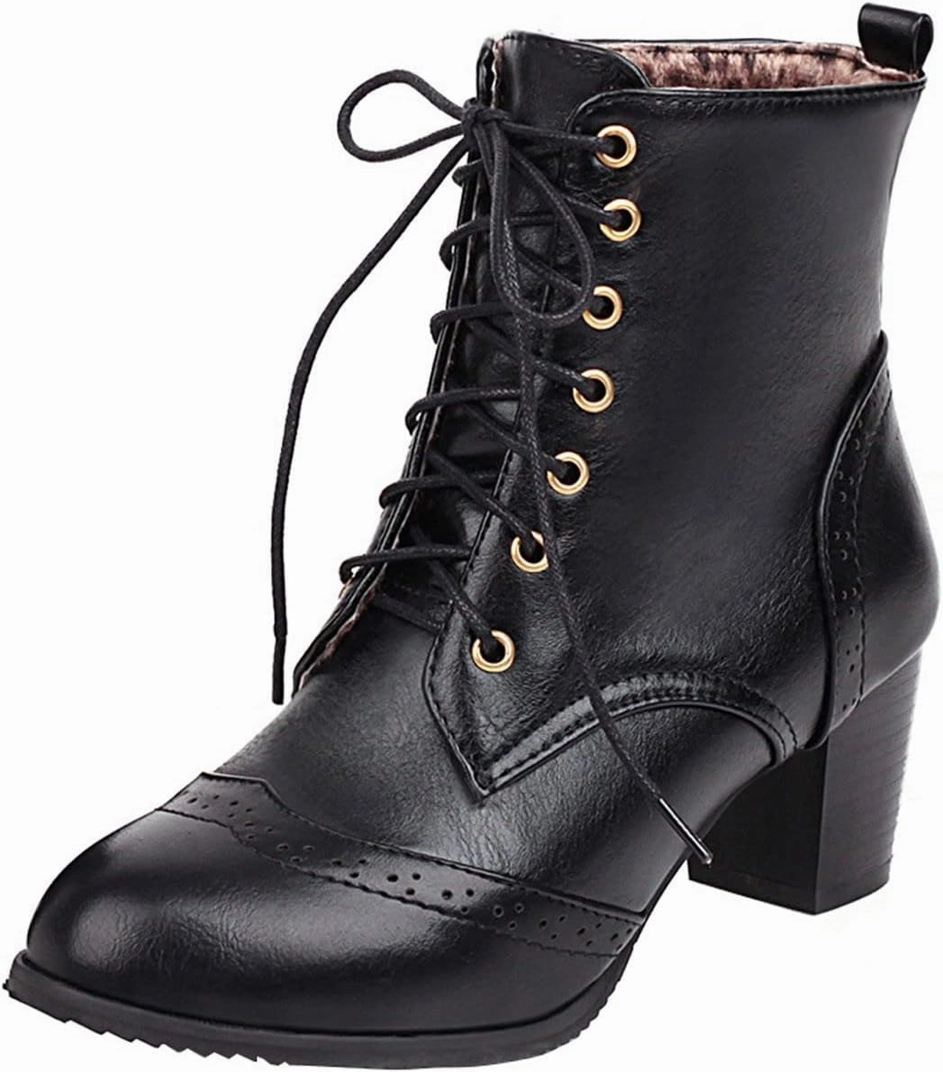 Top Sider Rain Boots Dressy Western Ankle Boots Fall Winter Office Work Chunky Heel Cowboy Cowgirl Booties Classic Lace-up Chelsea Boot