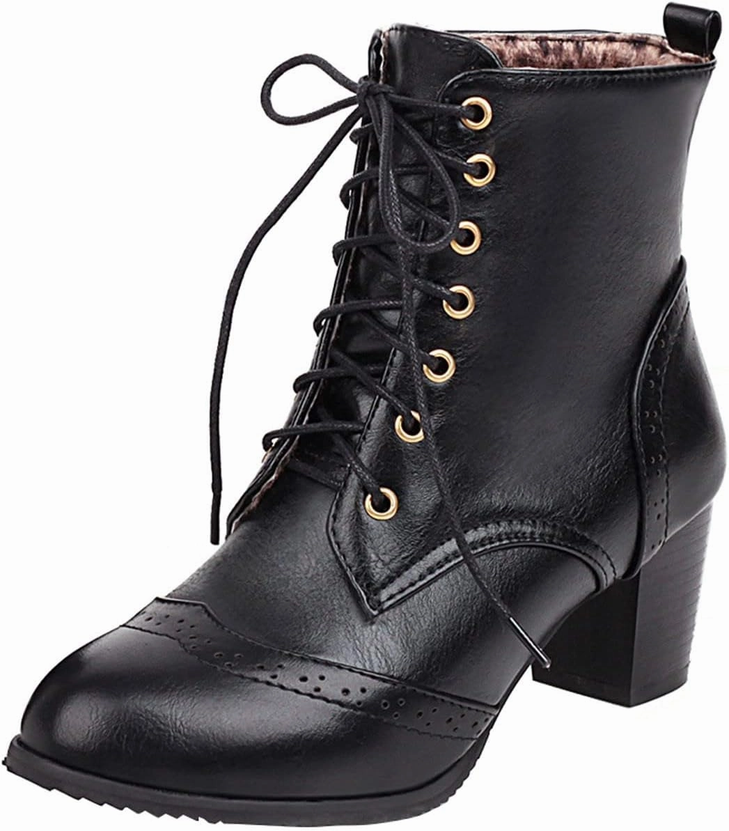 Dressy Western Ankle Boots Fall Winter Office Work Chunky Heel Cowboy Cowgirl Booties Classic Lace-up Chelsea Boot Boots Of Springheel Jak