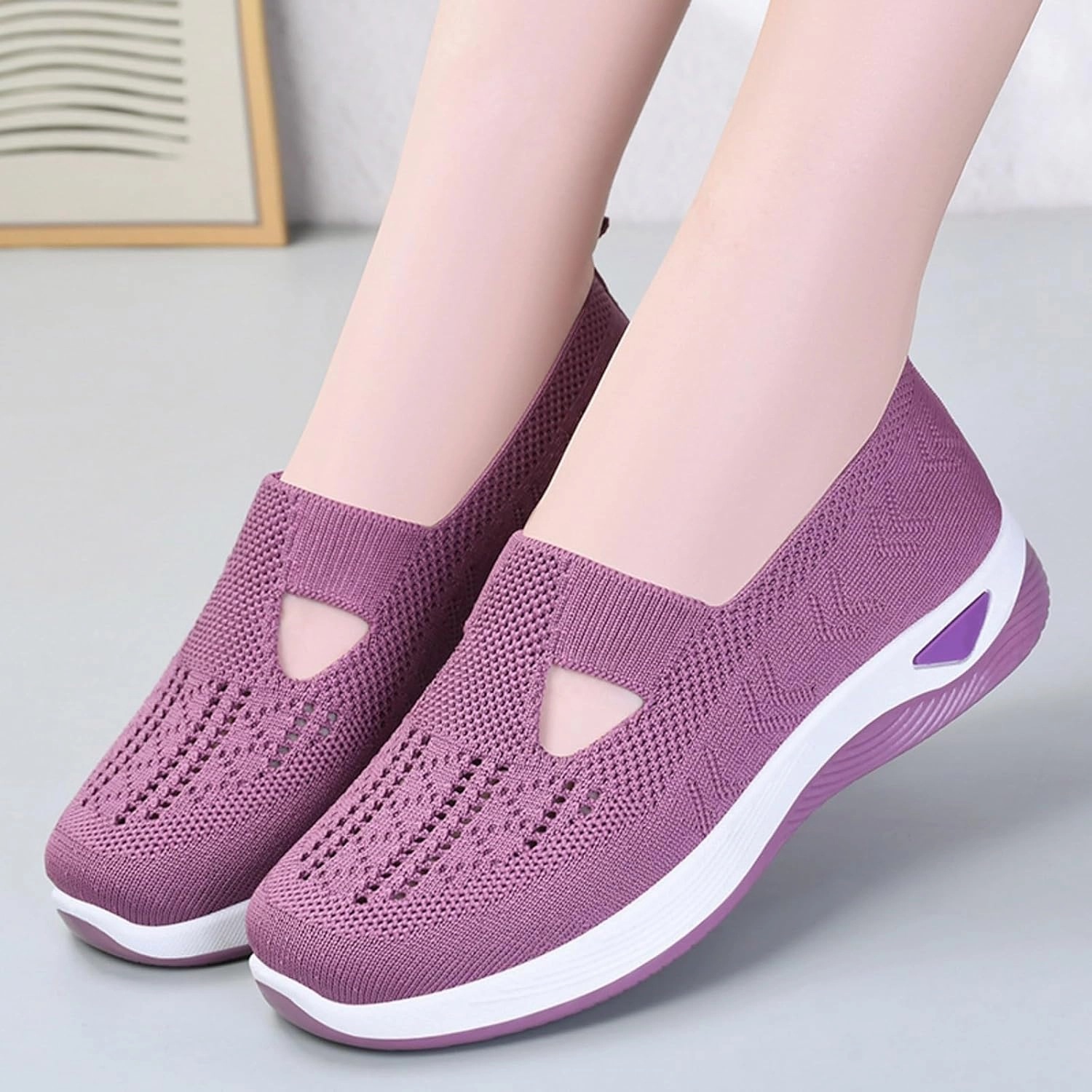 Sneakers And Heels Womens Orthopedic Walking Shoes Slip On Sneakers with Arch Support Comfortable Casual Loafers Plantar Fasciitis Relief Foot Heel Pain Diabetic