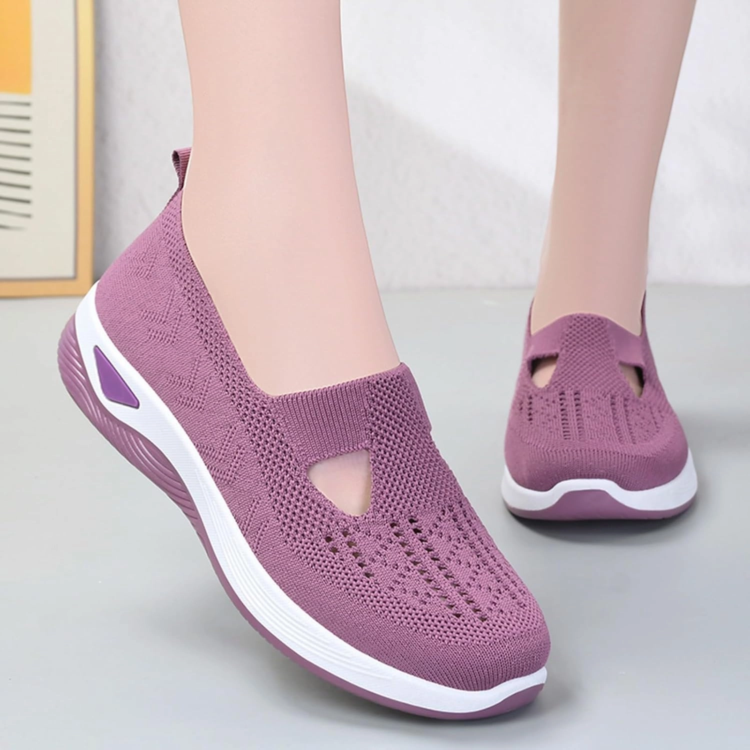 Womens Orthopedic Walking Shoes Slip On Sneakers with Arch Support Comfortable Casual Loafers Plantar Fasciitis Relief Foot Heel Pain Diabetic Sneakers Under Armour