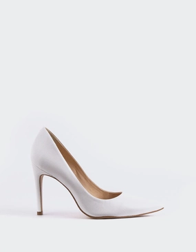 Thin Strap High Heels Love White Leather