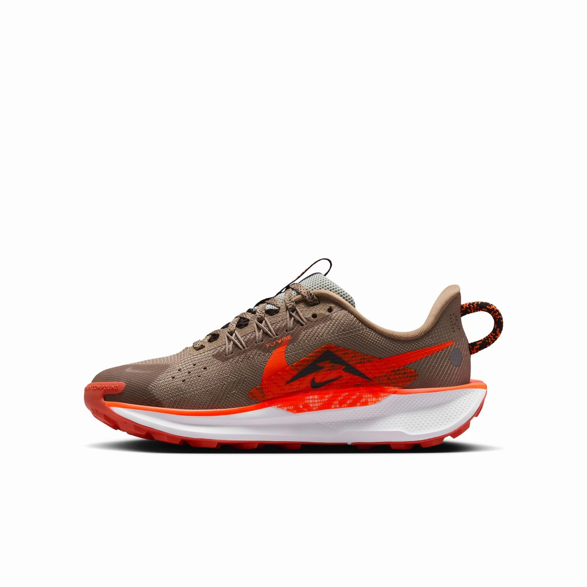 Nike Pegasus Trail 5 | Khaki / Velvet Brown / Hyper Crimson | Kids Strata Trail Low Waterproof Hiking Shoe