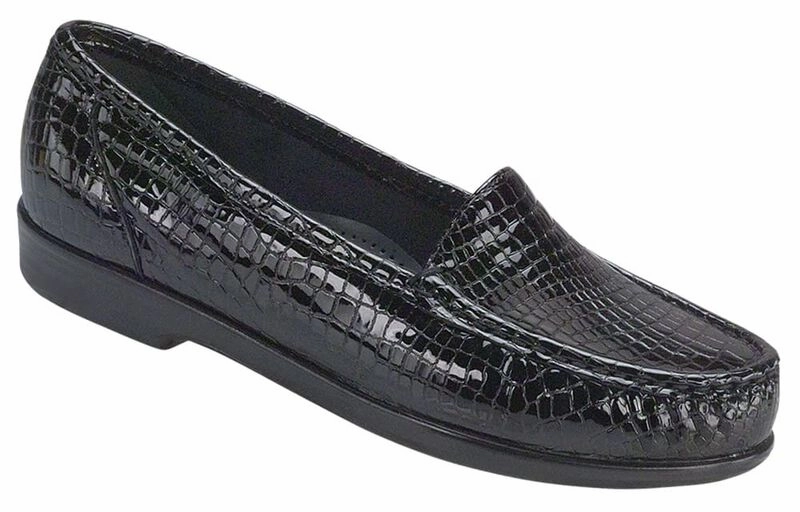 Chunky Loafers With Socks SIMPLIFY BLACK CROC PRINT