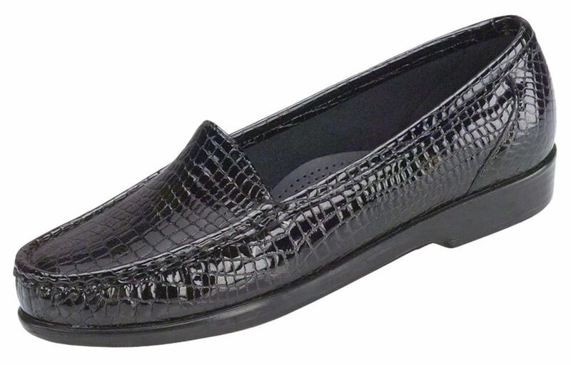 SIMPLIFY BLACK CROC PRINT Christyn Penny Loafers