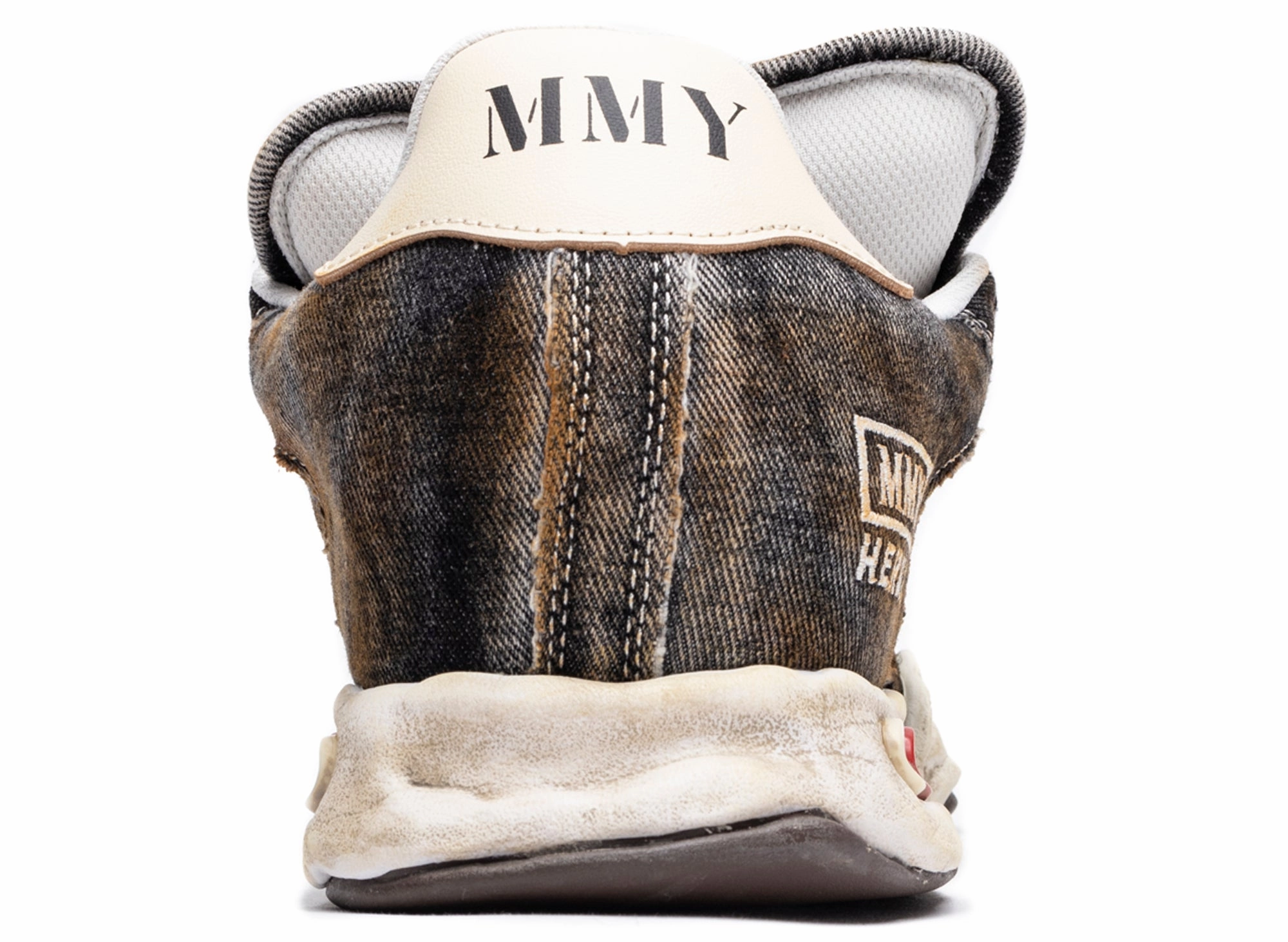 Maison Mihara Yasuhiro Denim Herbie Puffer in Black Lace Up Perforated Oxford Shoes