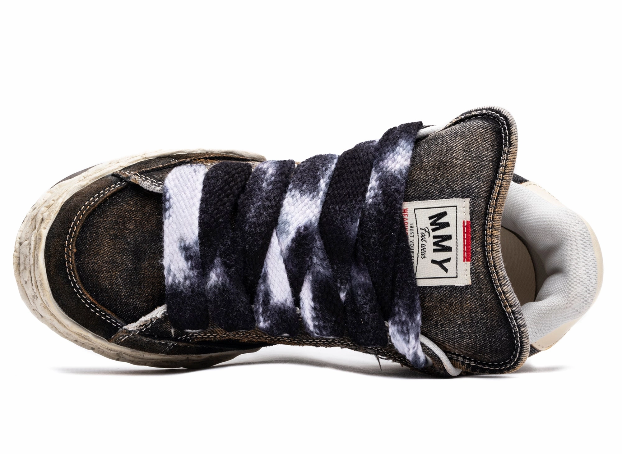 Maison Mihara Yasuhiro Denim Herbie Puffer in Black Lace Up Slip On Shoes