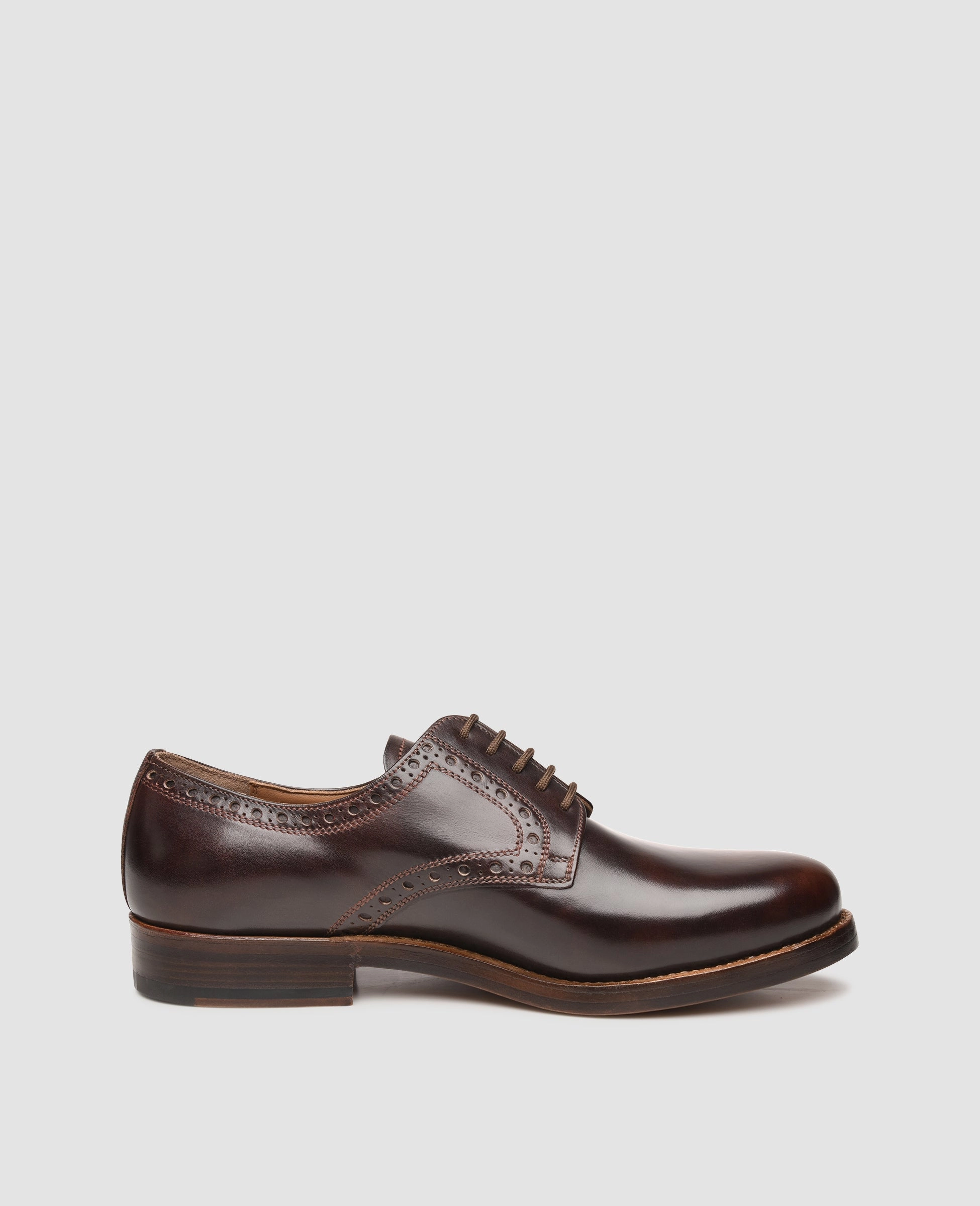 Janosh K Plain TC - Dark Brown Toe Cap Derby Shoes