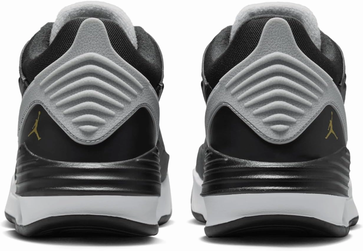 Jordan Max Aura 5 Men's Shoes (DZ4353-017, Black/White/Wolf Grey/Metallic Gold) Nike Shoes Indoor