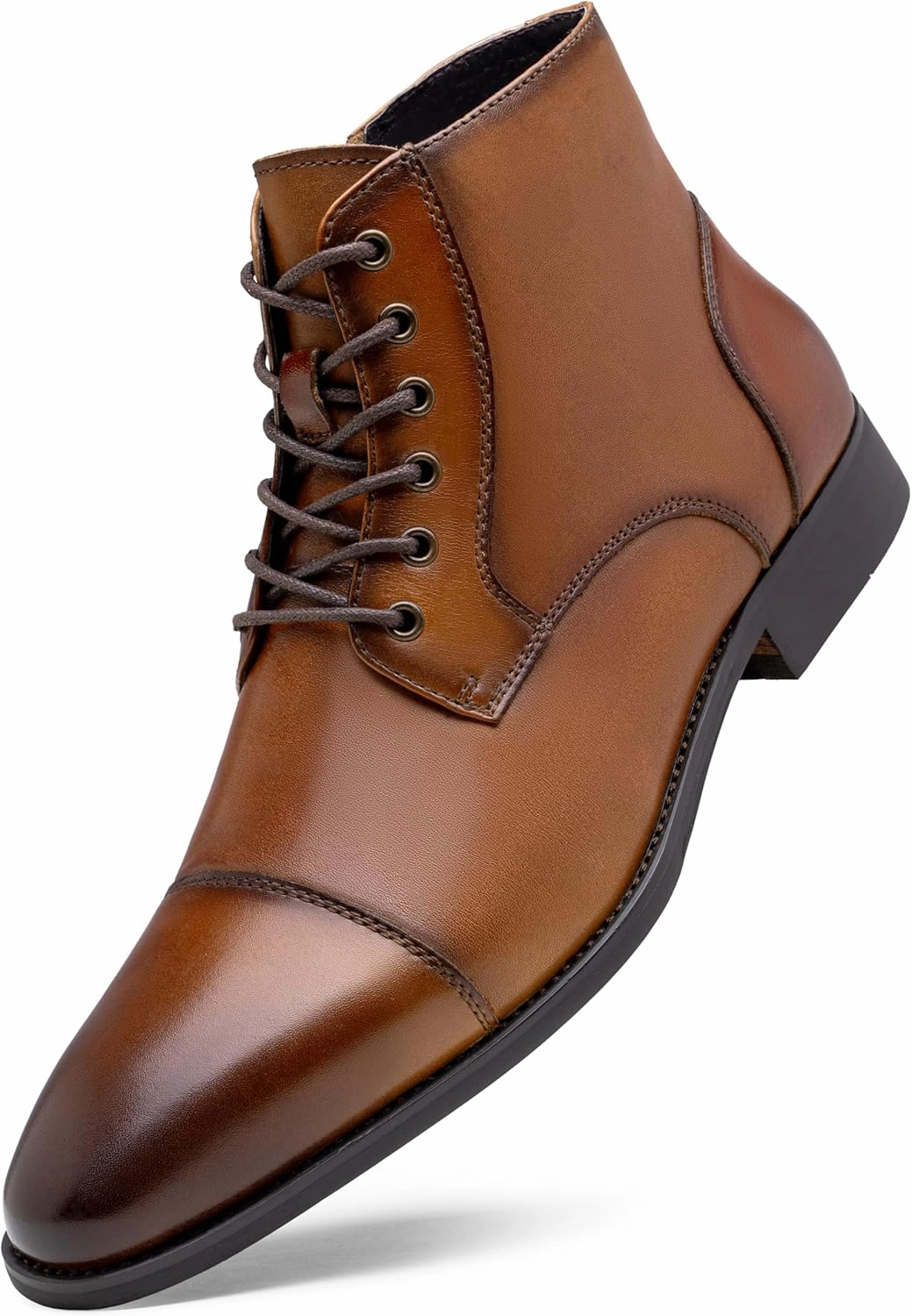 Jousen Mens Boots Leather Dress Boots for Mens Cap-Toe Fashion Boots for Men Ariat Hiking Boots