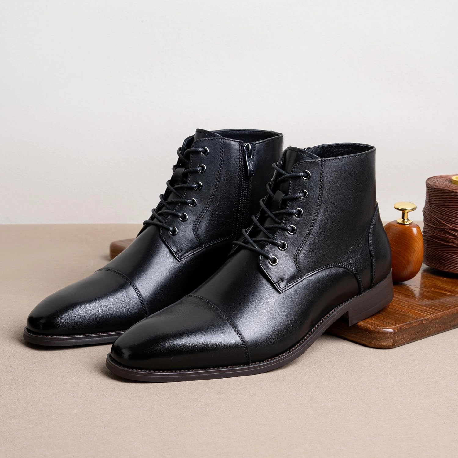 Dress Snow Boots Jousen Mens Boots Leather Dress Boots for Mens Cap-Toe Fashion Boots for Men