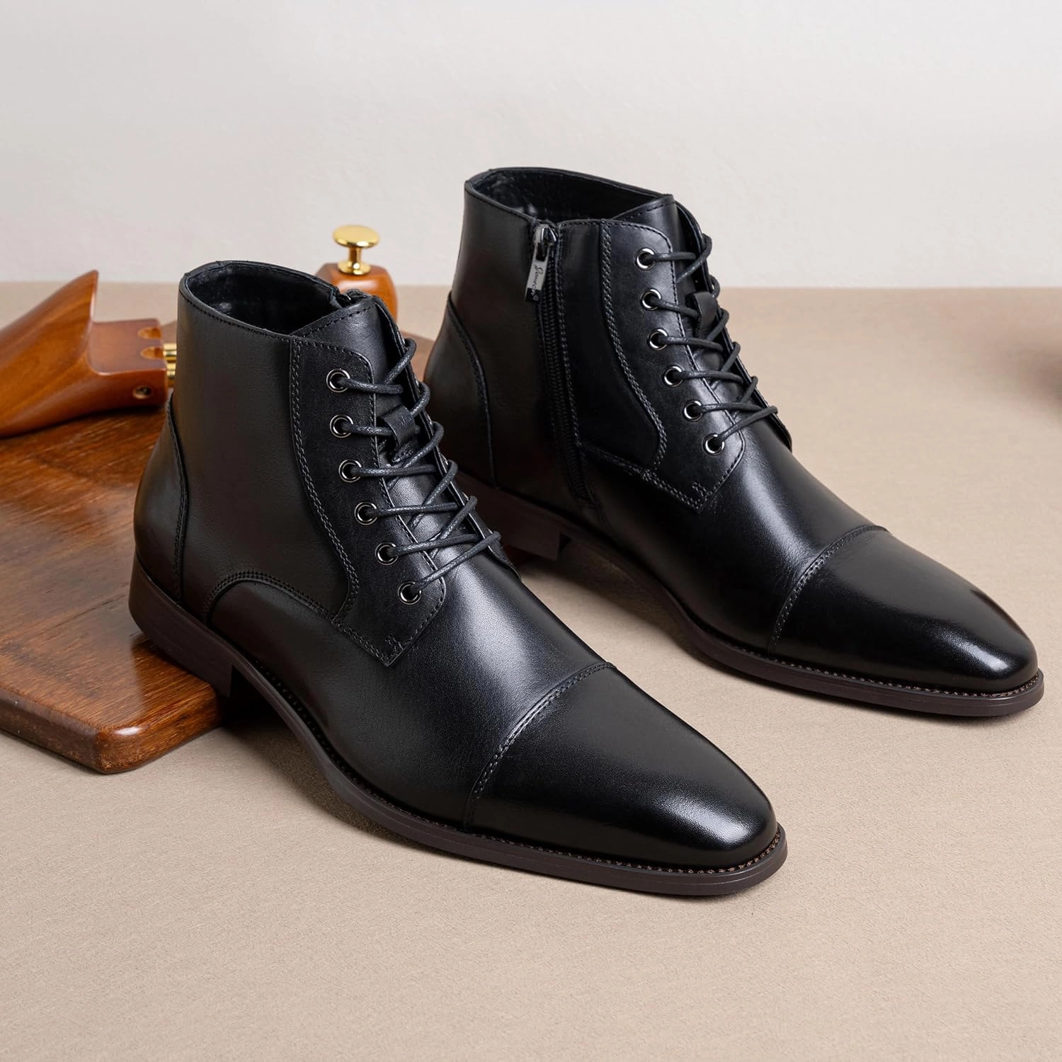 Gators Boots Jousen Mens Boots Leather Dress Boots for Mens Cap-Toe Fashion Boots for Men