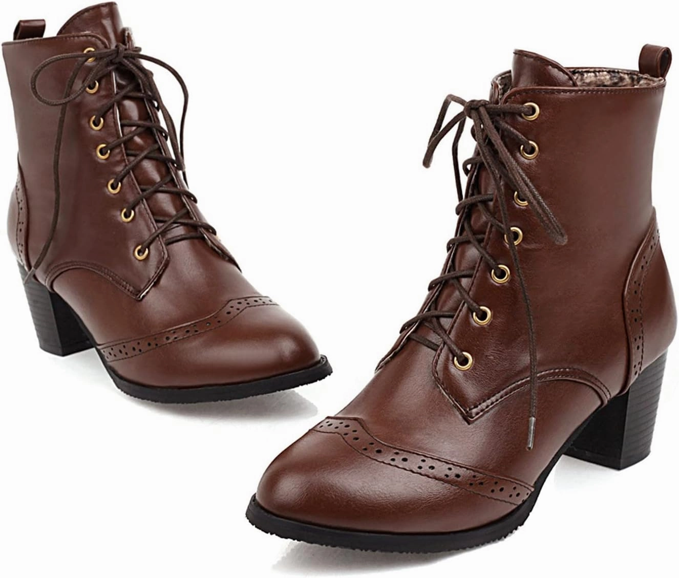 Dressy Western Ankle Boots Fall Winter Office Work Chunky Heel Cowboy Cowgirl Booties Classic Lace-up Chelsea Boot Boots For Cheap