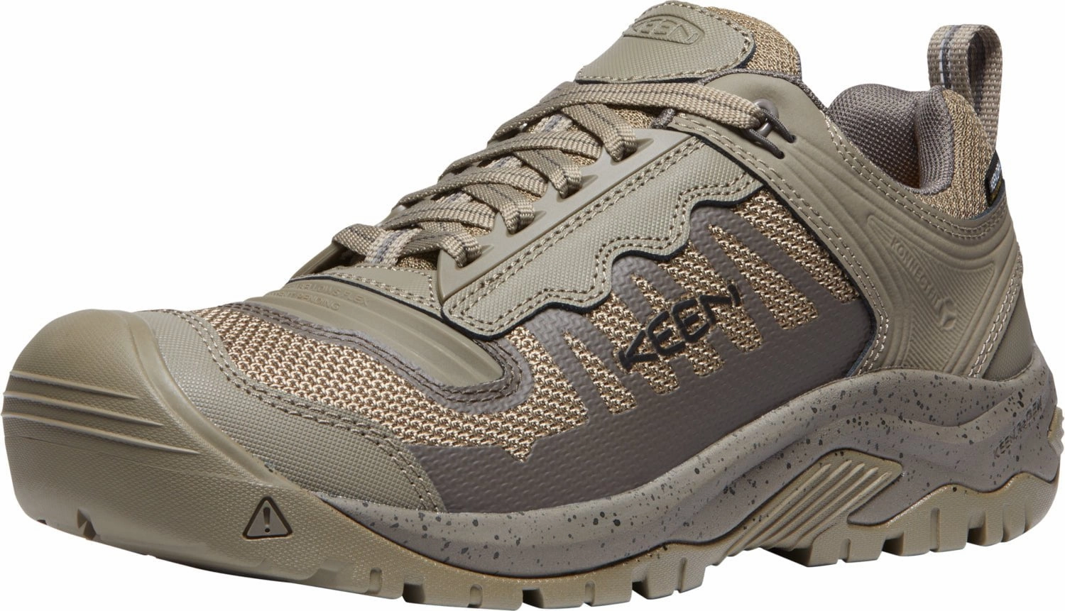 Keen Utility Mens Reno KBF WP Soft Toe Brindle/Morel Leather Work Shoes Low Top Waterproof Hiking Shoes