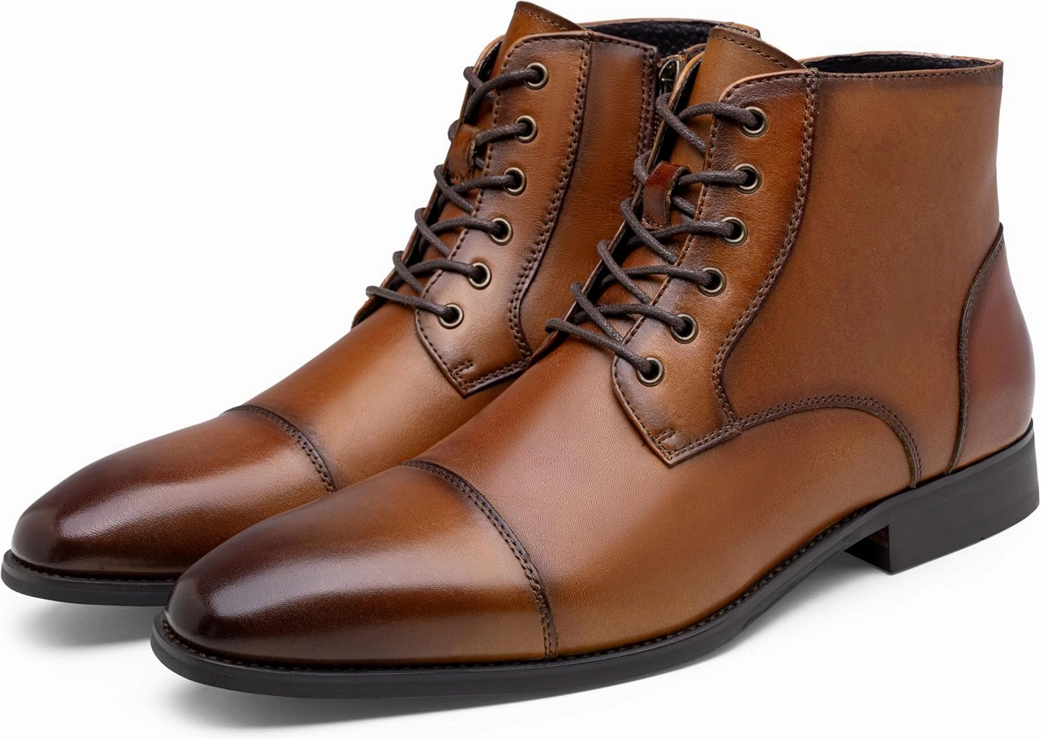 Indian Biker Boots Jousen Mens Boots Leather Dress Boots for Mens Cap-Toe Fashion Boots for Men