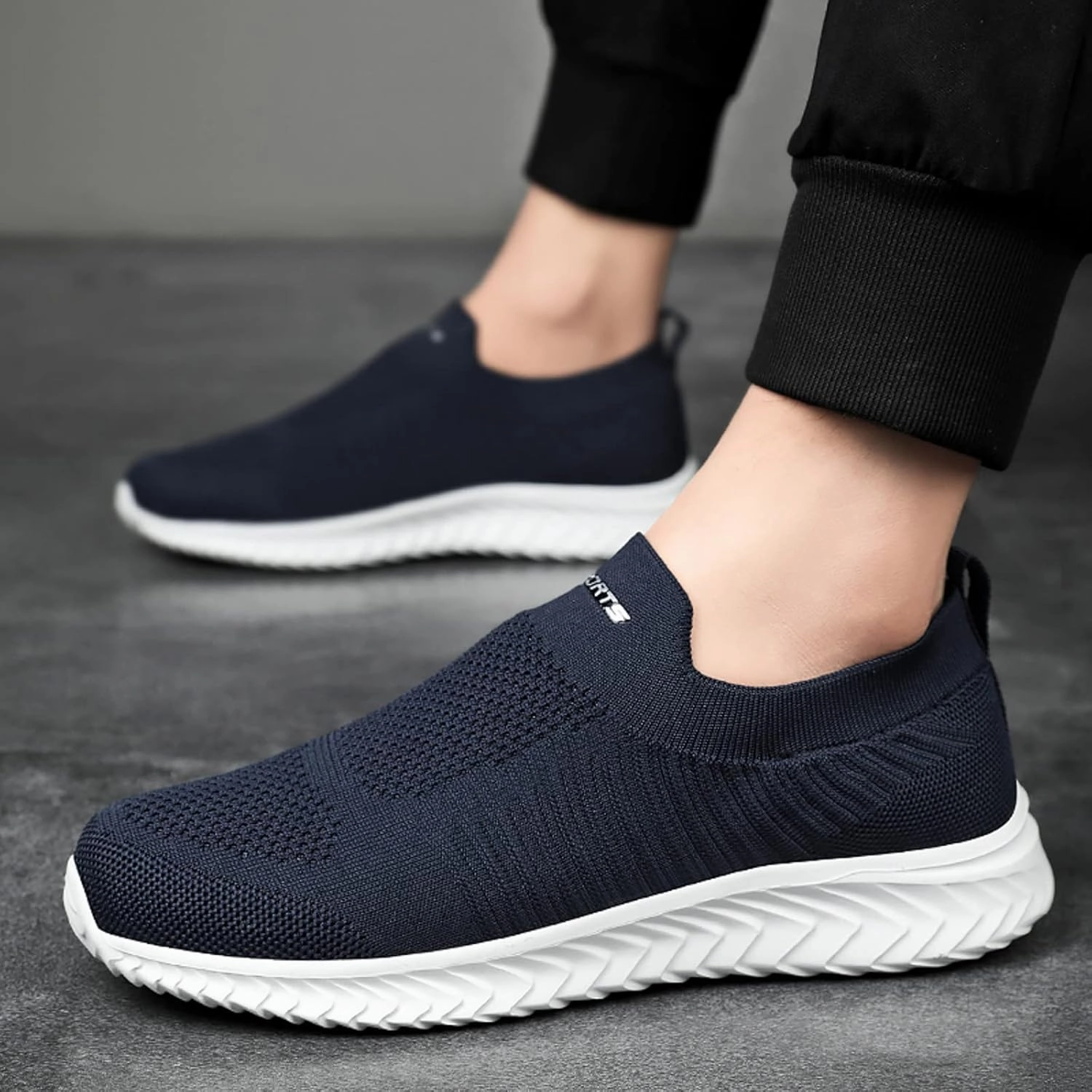 Arch Support Running Sneakers Mens Walking Shoes Mens Slip on Shoes Tennis Shoe for Men Shoe for Men Comfortable Breathable Sneaker
