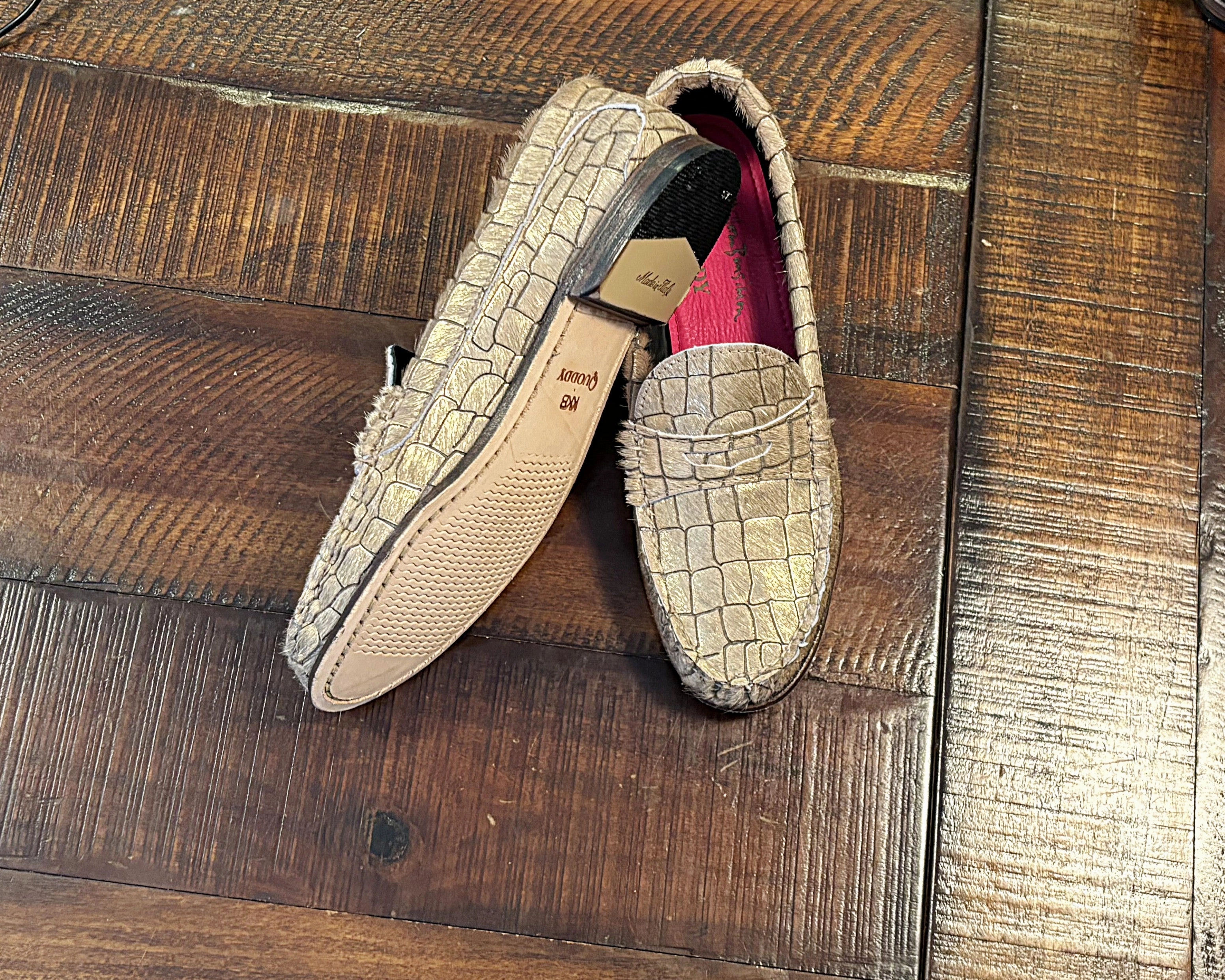 Clark's Loafers KKB Penny Loafer: Gold Hair-On Leather