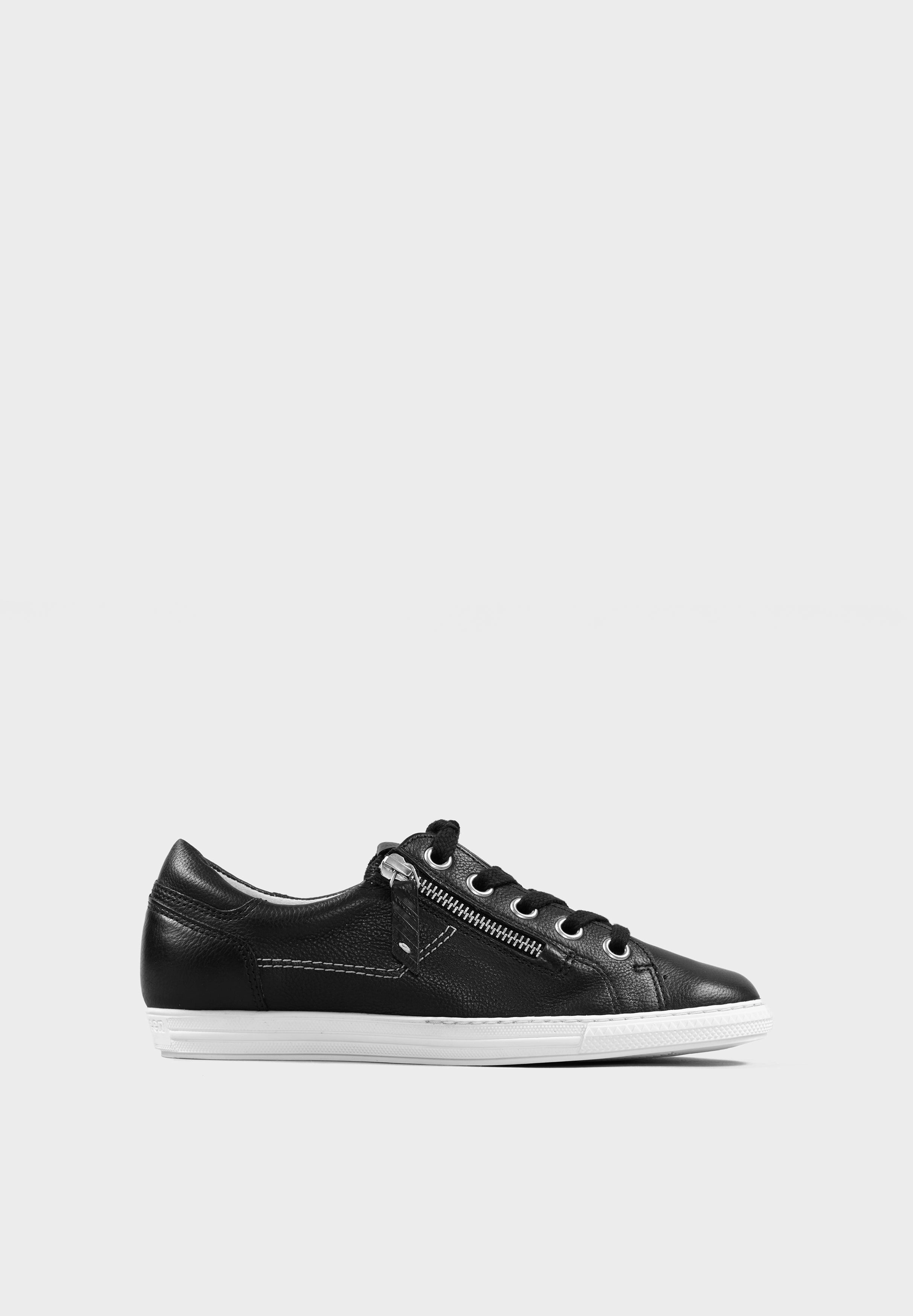 Poplin Vs Oxford Shirt Lace Up Trainers 4940 Black Leather