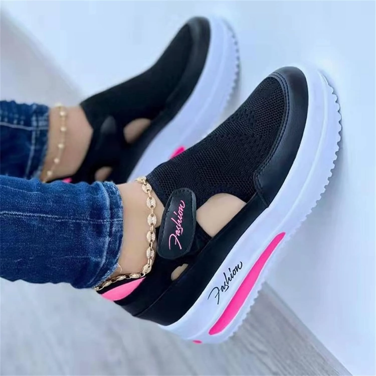 Levi Sneakers Ladmiple Shoes For Women Slip On Sneakers Breathe Walking Shoes Fashion Comfort Non Slip Platform Running Tennis Shoes
