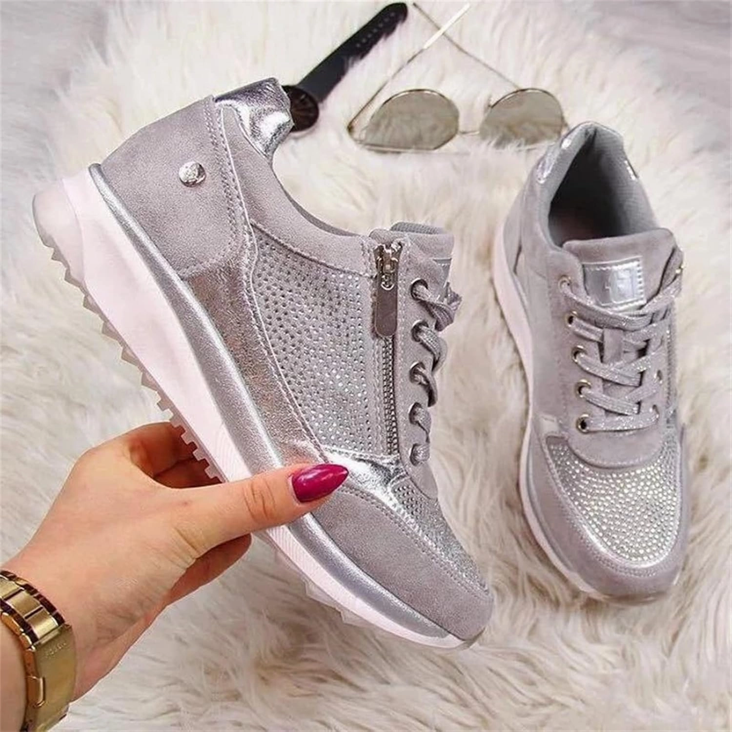 Sneakers From The 90's Ladmiple Shoes For Women Sneakers Trendy Low Top Slip On Casual Canvas Walking Shoes Dressy Summer Fashion Flats Loafers